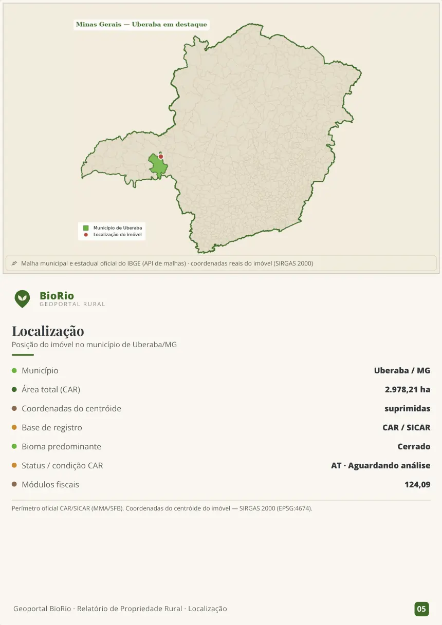 Página 5 do laudo modelo — Localização
