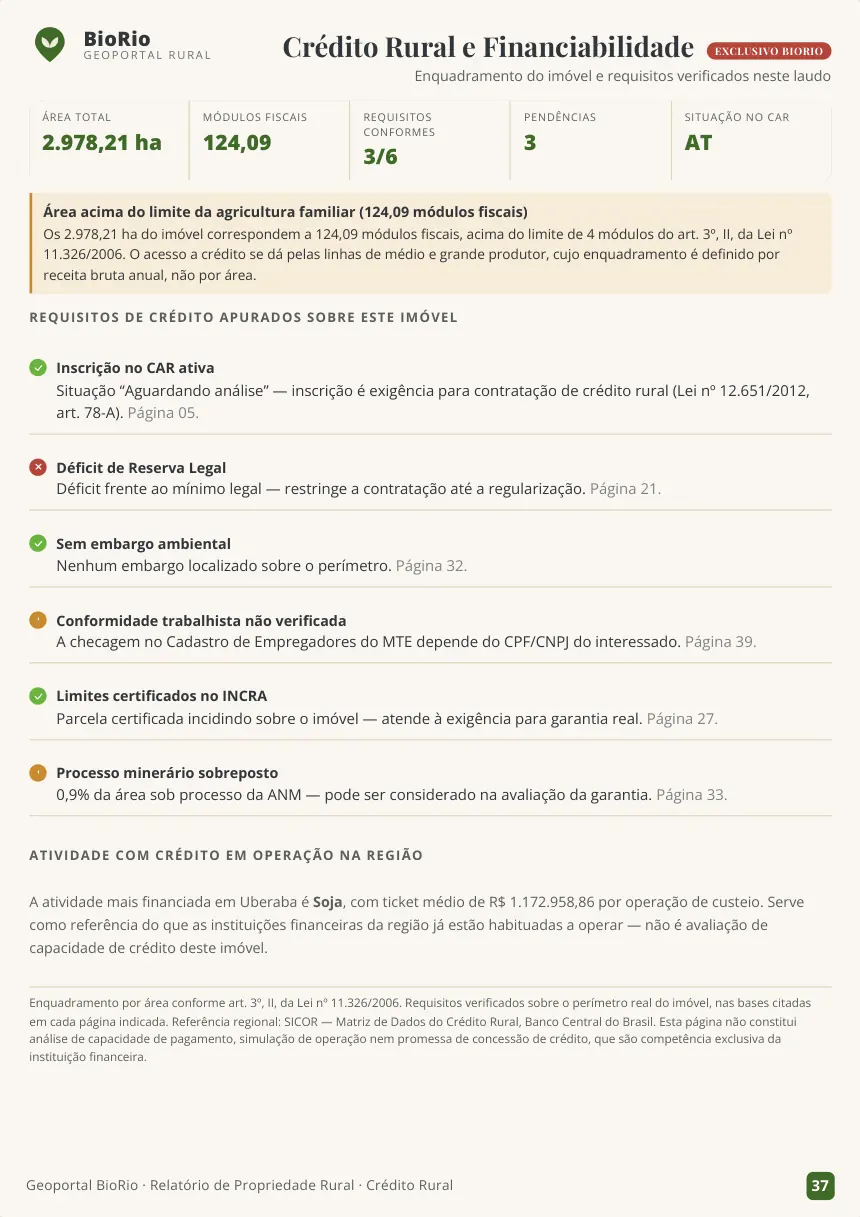 Página 37 do laudo modelo — Crédito rural