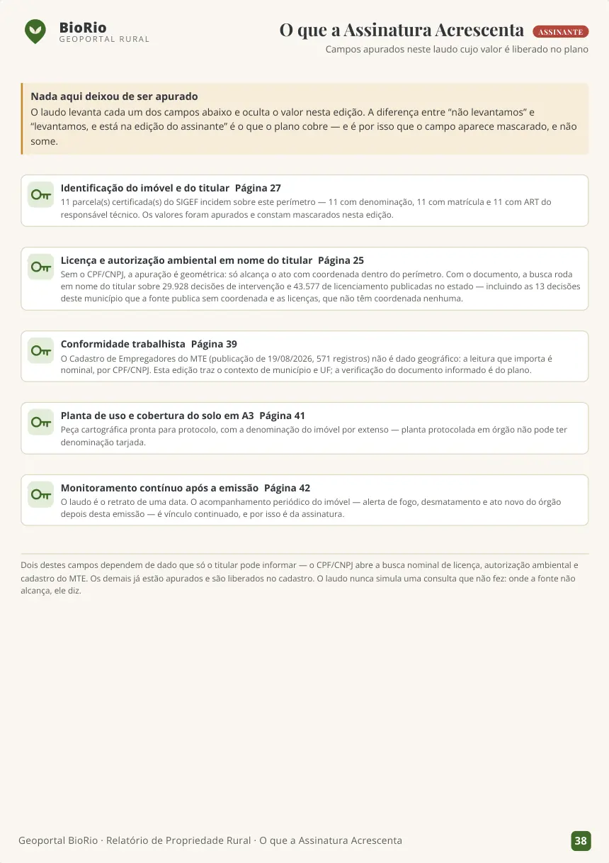 Página 38 do laudo modelo — Bloco do assinante
