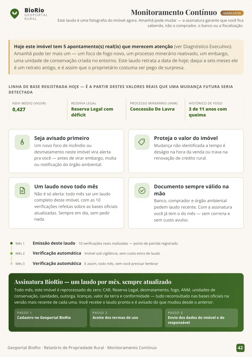 Página 42 do laudo modelo — Monitoramento contínuo
